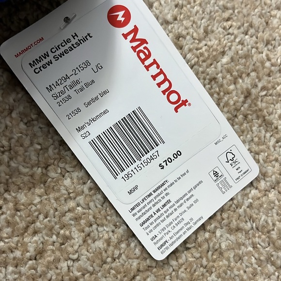 MARMOT MENS LARGE SWEATER NWT new - Picture 3 of 4